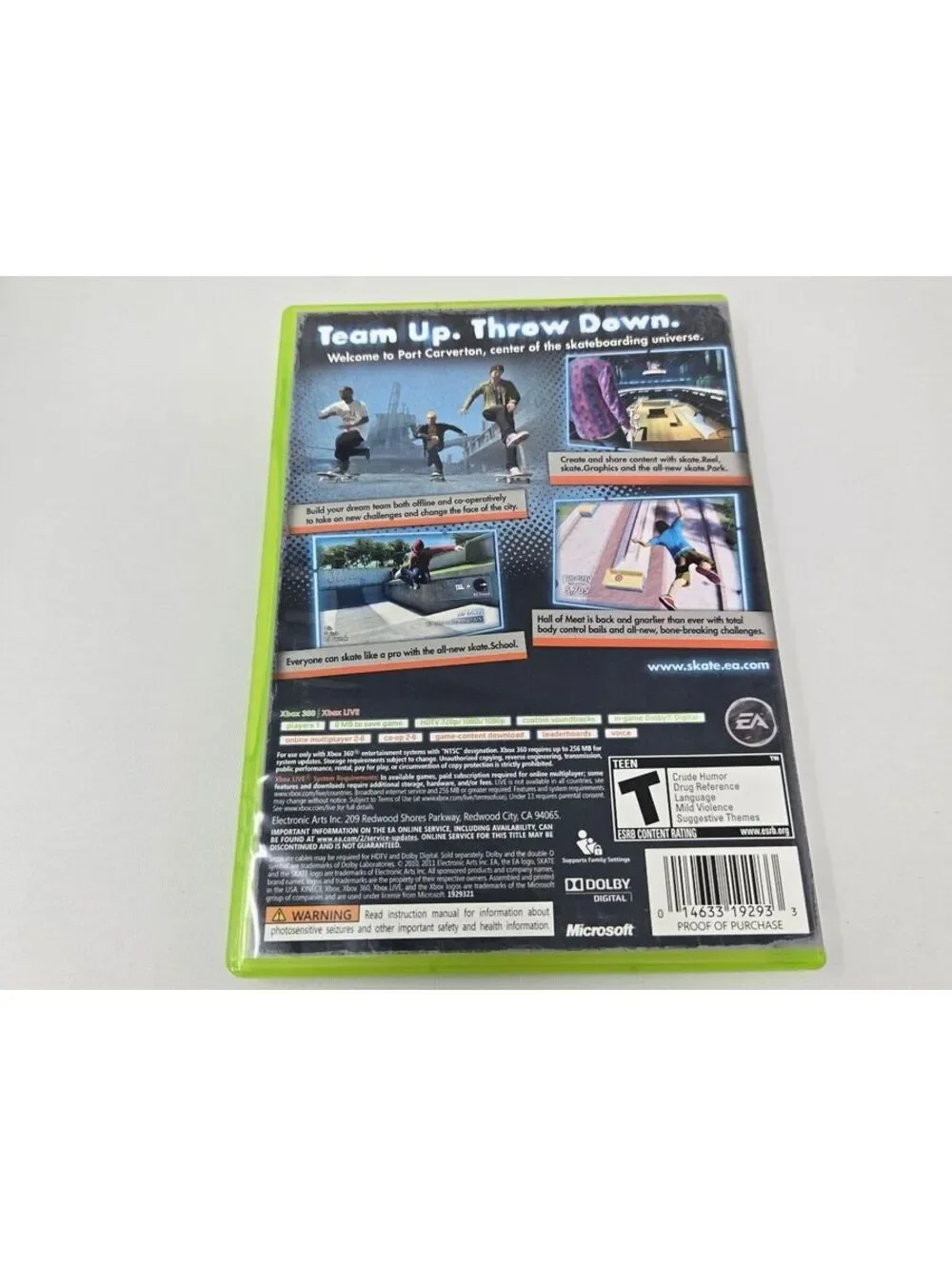 Skate 3 (Xbox 360) Platinum Hits Edition CIB - Tested & Working
